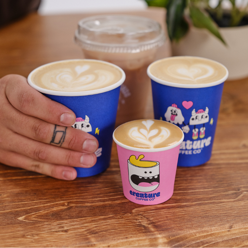 Compostable Coffee Cups, MTPAK, Austin Coffee Catering, Mobile Barista Austin, Coffee Cart, Espresso Bar, Creature Coffee Austin