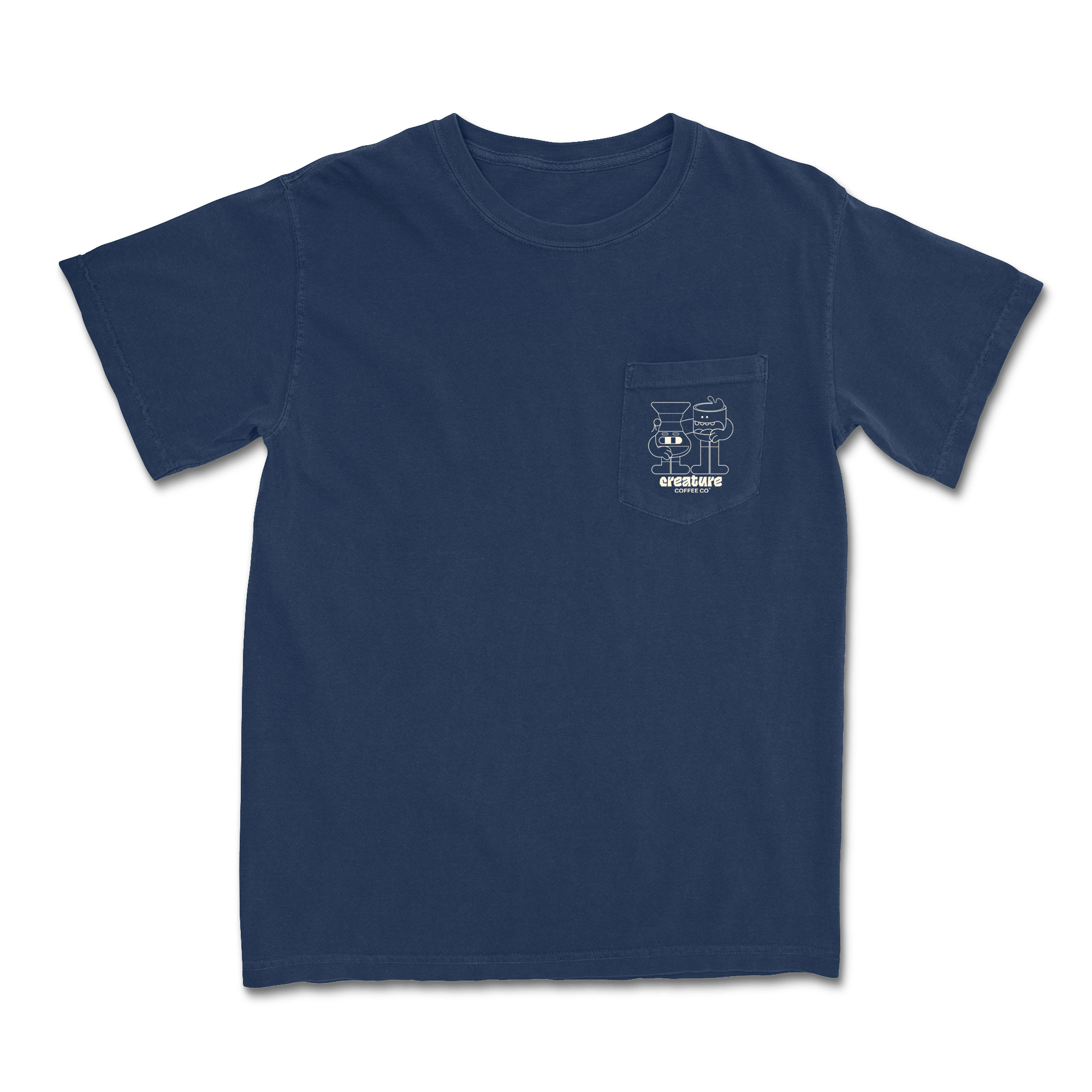 Pocket Tee - Blue - Creature Coffee Co - Creature Coffee Co