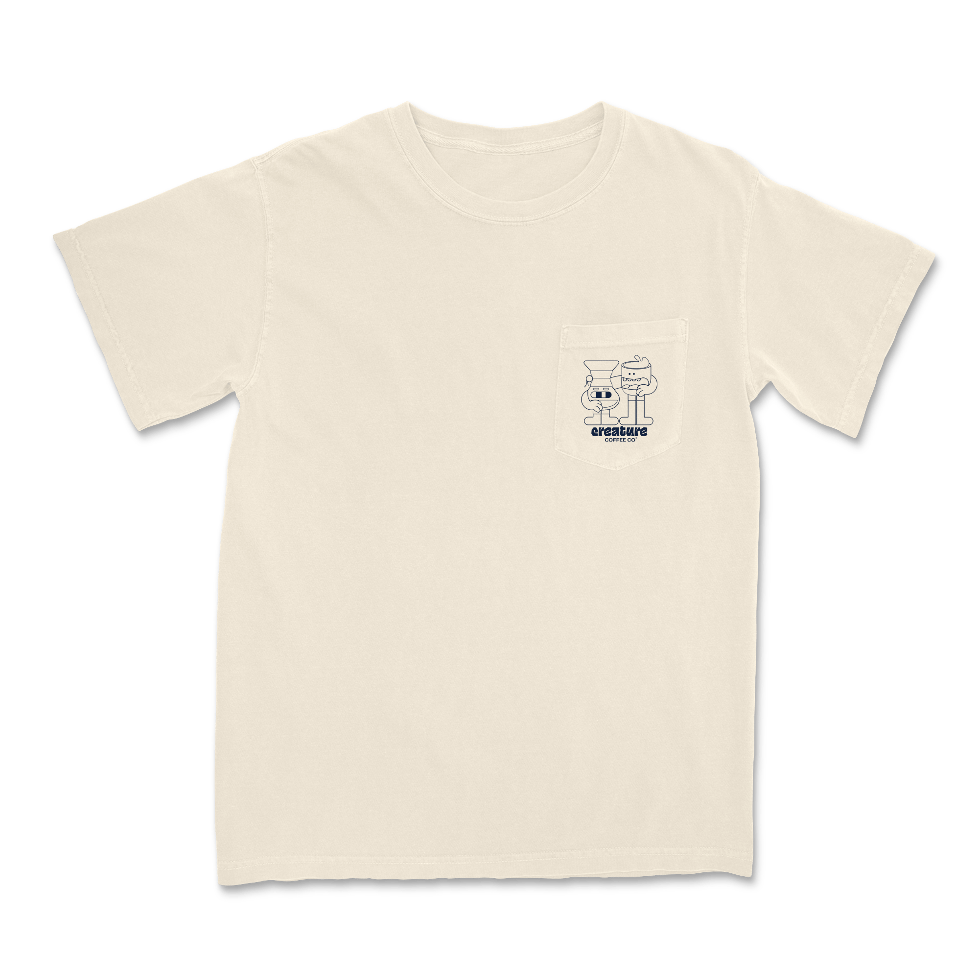 Pocket Tee - Cream - Creature Coffee Co - Creature Coffee Co
