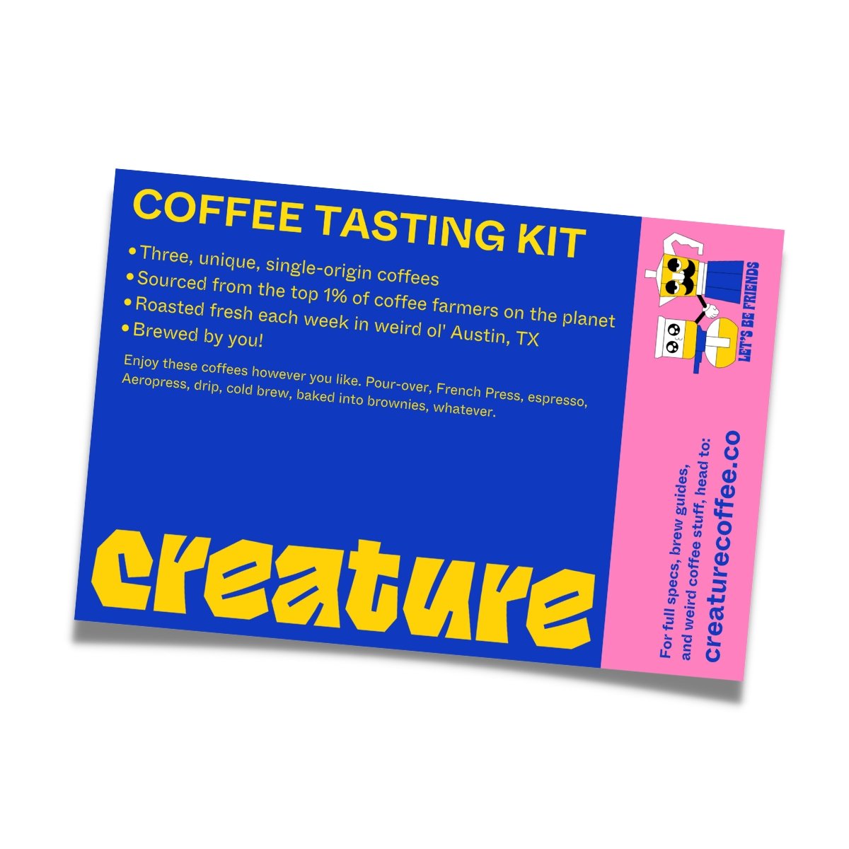 COFFEE TASTING KIT // SAMPLER PACK - Creature Coffee Co - Creature Coffee Co